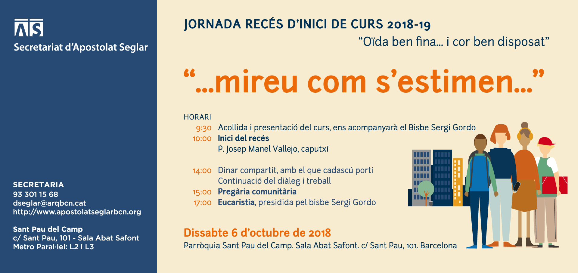 Jornada Recès inici curs 2018-19 6 d’octubre a Sant Pau del Camp