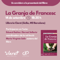 JUSTÍCIA I PAU - 14 setembre - presentació llibre "La granja de Francesc" a les 19h