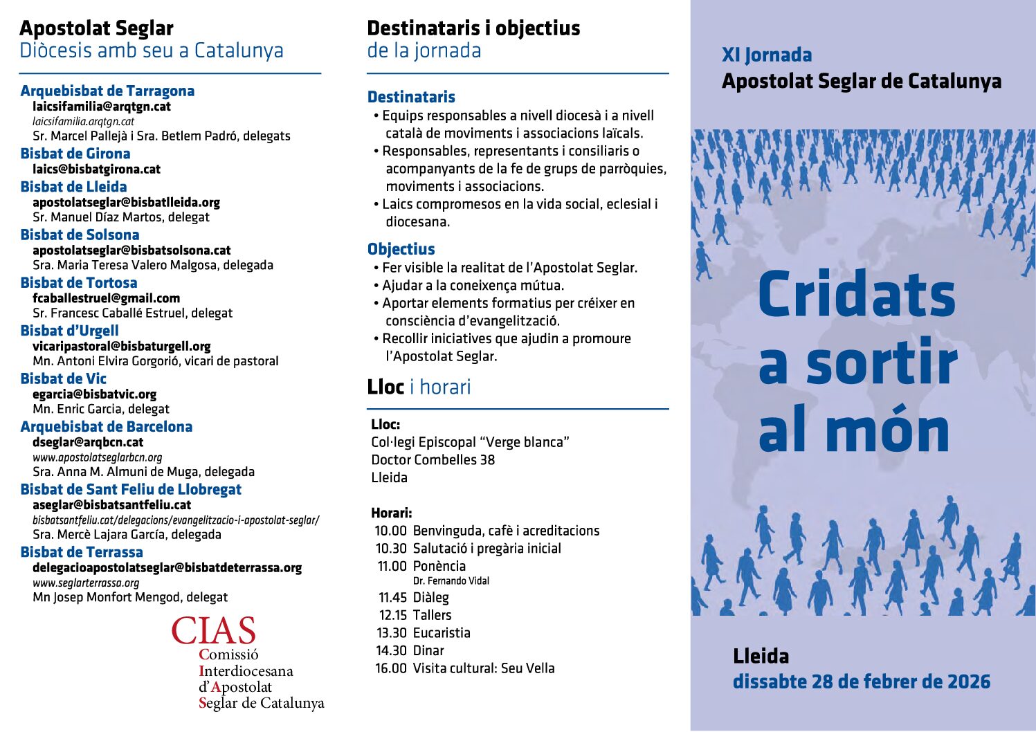 CIAS – XI d’Apostolat Seglar a Catalunya dia 28 de febrer de 2026 a Lleida