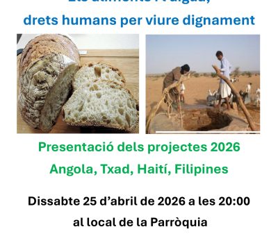 JUSTICIA I PAU – 25 d’abril – SOPAR SOLIDARI