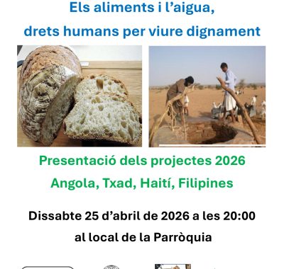 JUSTICIA I PAU – 25 d’abril – SOPAR SOLIDARI