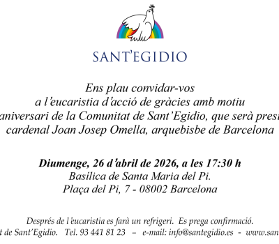 COMUNITAT DE SANT’EGIDIO – 26 d’abril