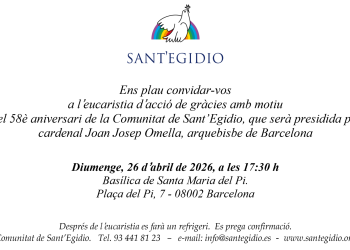 COMUNITAT DE SANT’EGIDIO – 26 d’abril